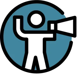 icon of a person holding a megaphone