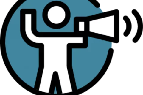 icon of a person holding a megaphone