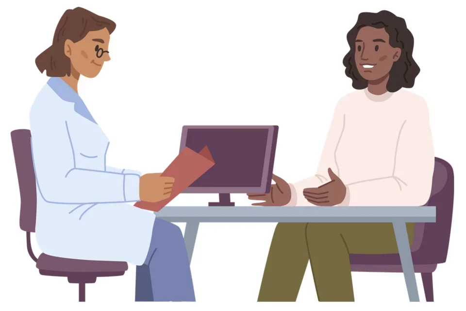 A doctor consulting a patient