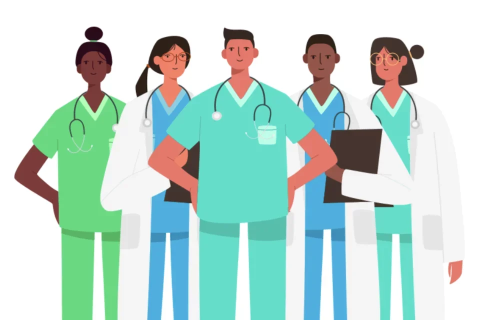 a diverse team of medical professionals