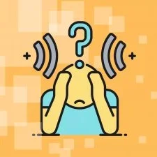 image of person with question mark on top of their head against a yellow background