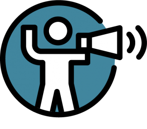 icon of a person holding a megaphone