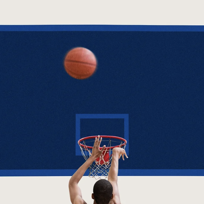 a basketball player shooting a free throw