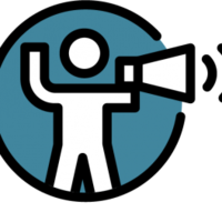 icon of a person holding a megaphone