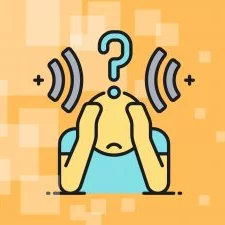 image of person with question mark on top of their head against a yellow background